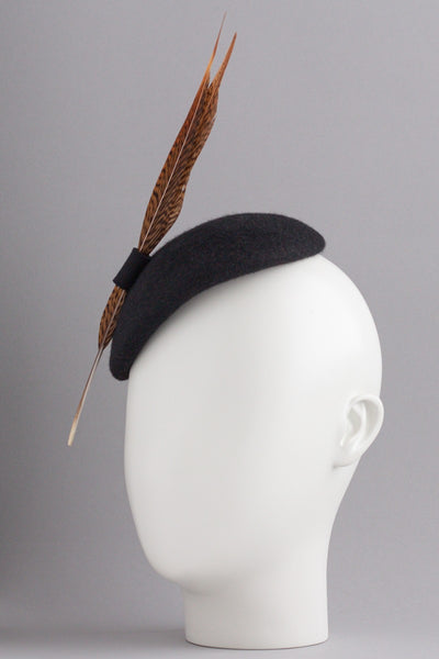 ELECTRA - pheasant feather hat