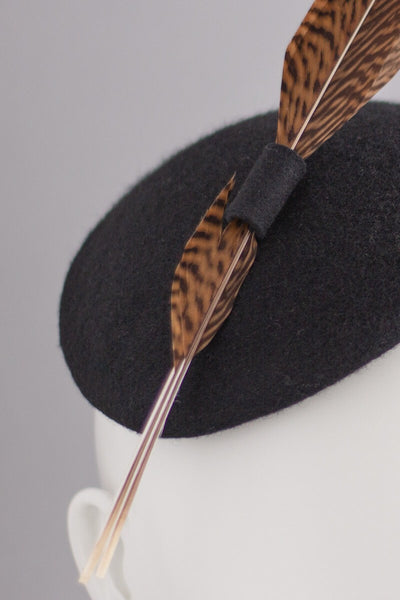 ELECTRA - pheasant feather hat